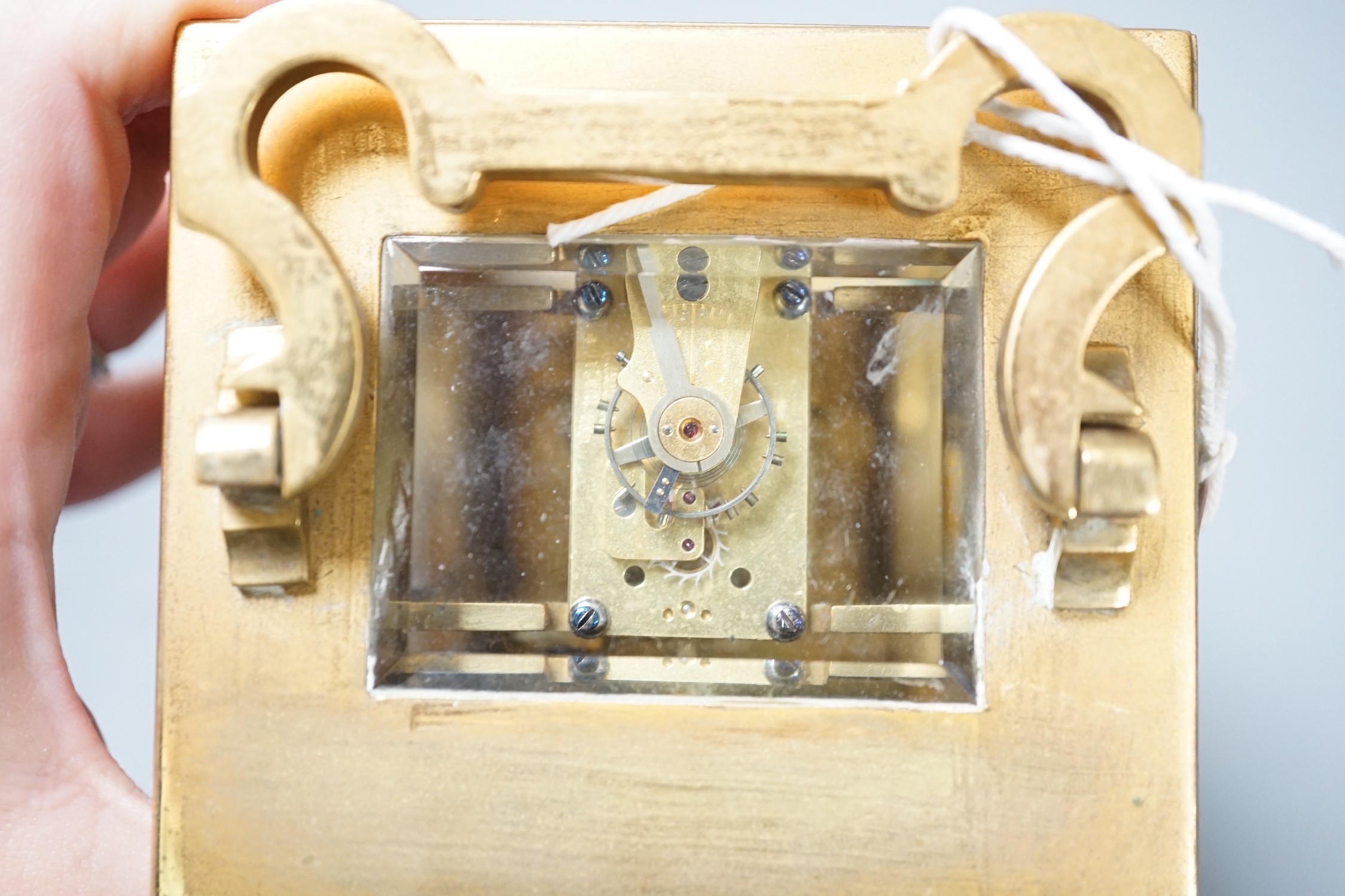 A brass carriage timepiece